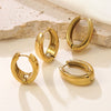 Wholesale Light Luxury Geometric Stainless Steel 18K Goldplated Hoop Earrings For Women