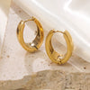 Wholesale Light Luxury Geometric Stainless Steel 18K Goldplated Hoop Earrings For Women