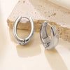 Wholesale Light Luxury Geometric Stainless Steel 18K Goldplated Hoop Earrings For Women