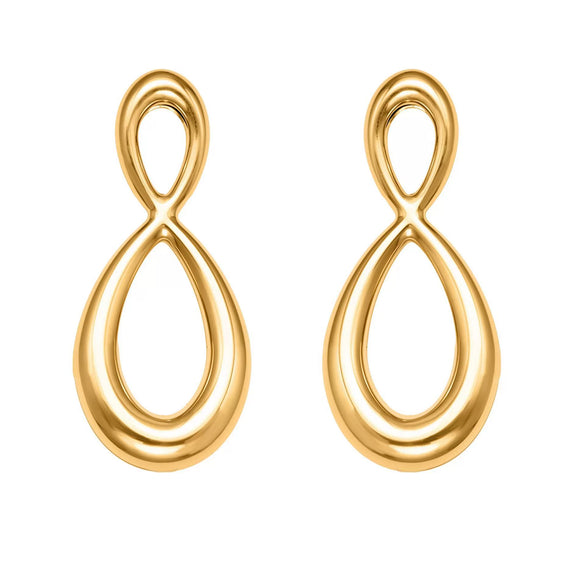 Wholesale Light Luxury Geometric Stainless Steel 18K Goldplated Stud Earrings For Women