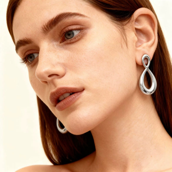Wholesale Light Luxury Geometric Stainless Steel 18K Goldplated Stud Earrings For Women