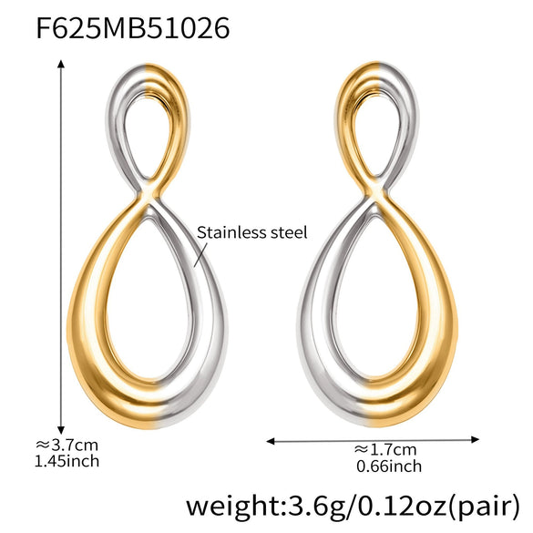 Wholesale Light Luxury Geometric Stainless Steel 18K Goldplated Stud Earrings For Women