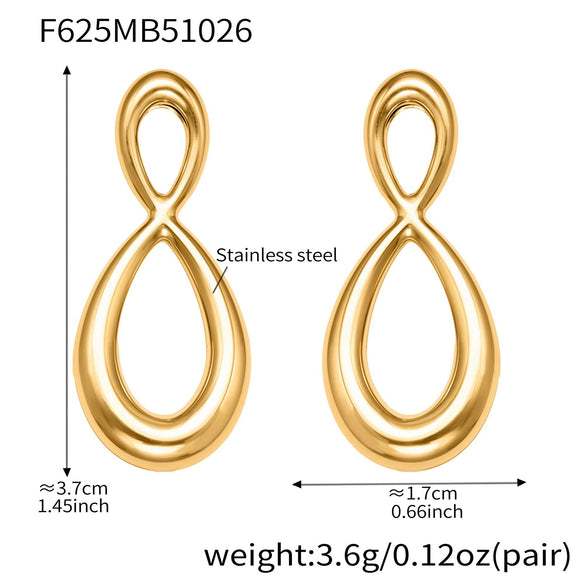 Wholesale Light Luxury Geometric Stainless Steel 18K Goldplated Stud Earrings For Women