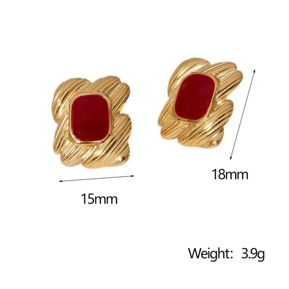 Wholesale Light Luxury Geometric Stainless Steel 18K Goldplated Women's Earrings