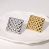 Wholesale Light Luxury Geometric Stainless Steel Open Ring For Women With Electroplating