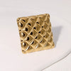 Wholesale Light Luxury Geometric Stainless Steel Open Ring For Women With Electroplating