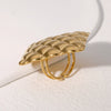 Wholesale Light Luxury Geometric Stainless Steel Open Ring For Women With Electroplating