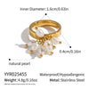 Wholesale Light Luxury Geometric Stainless Steel Pvd Furnace Vacuum Real Gold Plated Tassel Ring For Women