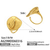 Wholesale Light Luxury Geometric Stainless Steel Ring Set For Women With Pvd Real Gold Plating