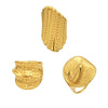 Wholesale Light Luxury Geometric Stainless Steel Ring Set For Women With Pvd Real Gold Plating