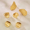 Wholesale Light Luxury Geometric Stainless Steel Ring Set For Women With Pvd Real Gold Plating