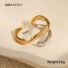Wholesale Light Luxury Geometric Stainless Steel Ring With Imitation Pearl And Electroplating