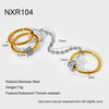 Wholesale Light Luxury Geometric Stainless Steel Ring With Zircon Inlay And Vacuum Real Gold Plating For Women