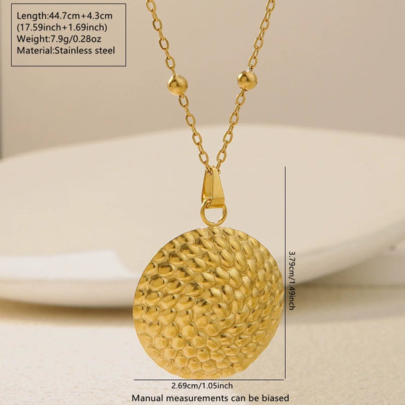 Wholesale Light Luxury Geometric Stainless Steel Stamped Necklace And Earrings Set For Women