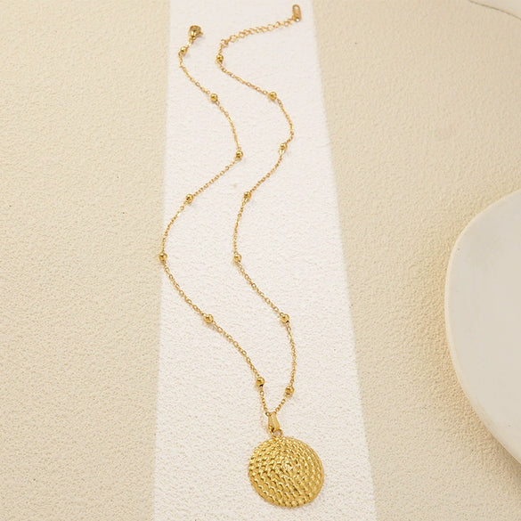 Wholesale Light Luxury Geometric Stainless Steel Stamped Necklace And Earrings Set For Women