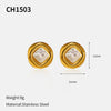 Wholesale Light Luxury Geometric Stainless Steel Titanium Steel Pearl Ear Studs For Women With Pvd Furnace Vacuum Real Gold Plating