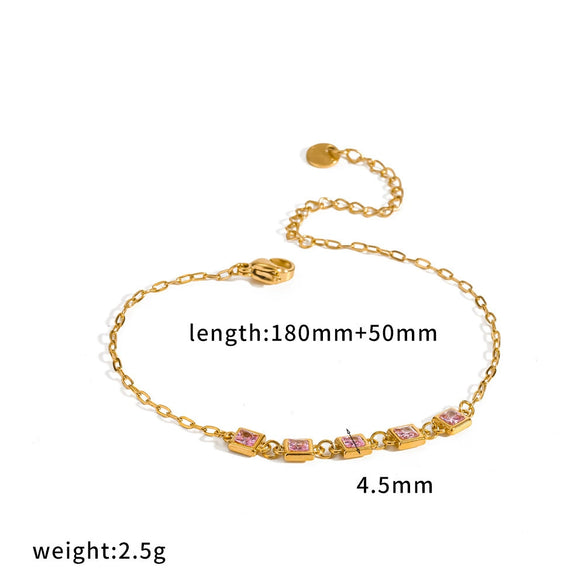 Wholesale Light Luxury Geometric Stainless Steel Vacuum Plated Bracelet For Women