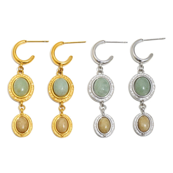 Wholesale Light Luxury Geometric Stainless Steel Vacuum Plated Earrings For Women