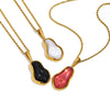 Wholesale Light Luxury Geometric Stainless Steel Vacuum Plated 18K Gold Imitation Baroque Pearl Shape Pendant Necklace For Women