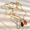 Wholesale Light Luxury Geometric Stainless Steel Vacuum Plated 18K Gold Imitation Baroque Pearl Shape Pendant Necklace For Women