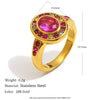 Wholesale Light Luxury Geometric Stainless Steel Vacuum Plated Ring Jewelry For Women