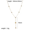 Wholesale Light Luxury Geometric Stainless Steel Vacuum Real Gold Plated Pendant Necklace For Women With Oshaped Chain
