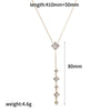 Wholesale Light Luxury Geometric Stainless Steel Vacuum Real Gold Plated Pendant Necklace For Women With Oshaped Chain