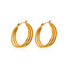 Wholesale Light Luxury Geometric Stainless Steel Women's Earrings With Pvd Furnace Vacuum Real Gold Plating