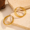 Wholesale Light Luxury Geometric Stainless Steel Women's Earrings With Pvd Furnace Vacuum Real Gold Plating