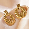 Wholesale Light Luxury Geometric Stamped Stainless Steel Earrings For Women