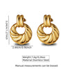 Wholesale Light Luxury Geometric Stamped Stainless Steel Earrings For Women