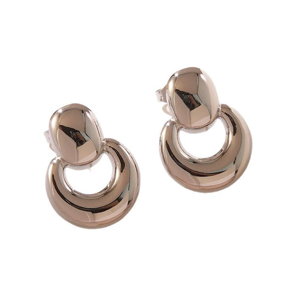 Wholesale Light Luxury Geometric Stamped Stainless Steel Earrings For Women