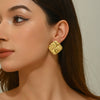 Wholesale Light Luxury Geometric Stamped Stainless Steel Earrings For Women
