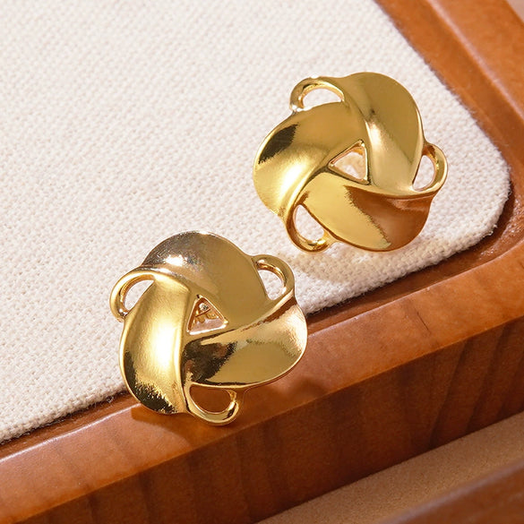 Wholesale Light Luxury Geometric Stamped Stainless Steel Earrings For Women