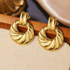 Wholesale Light Luxury Geometric Stamped Stainless Steel Earrings For Women