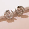 Wholesale Light Luxury Geometric Stamped Stainless Steel Earrings For Women