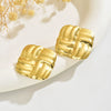 Wholesale Light Luxury Geometric Stamped Stainless Steel Earrings For Women