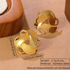 Wholesale Light Luxury Geometric Stamped Stainless Steel Earrings For Women
