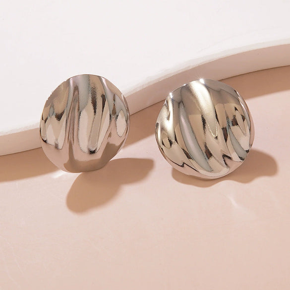 Wholesale Light Luxury Geometric Stamped Stainless Steel Earrings For Women