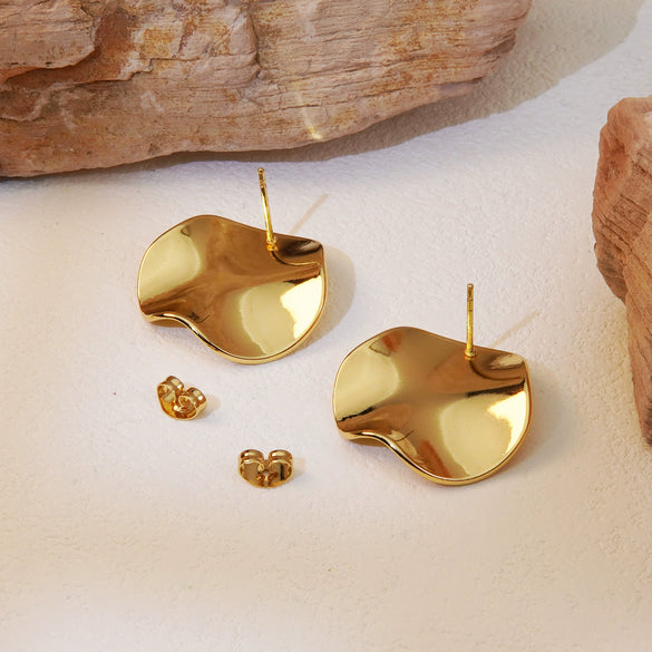 Wholesale Light Luxury Geometric Stamped Stainless Steel Earrings For Women