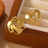 Wholesale Light Luxury Geometric Stamped Stainless Steel Earrings For Women