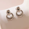Wholesale Light Luxury Geometric Stamped Stainless Steel Earrings For Women