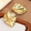 Wholesale Light Luxury Geometric Stamped Stainless Steel Leaf Earrings For Women