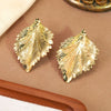 Wholesale Light Luxury Geometric Stamped Stainless Steel Leaf Earrings For Women