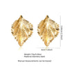 Wholesale Light Luxury Geometric Stamped Stainless Steel Leaf Earrings For Women