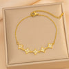 Wholesale Light Luxury Geometric Star Zircon Bracelet Set With Diamonds For Women Made Of Titanium Steel
