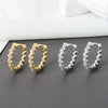 Wholesale Light Luxury Geometric 925 Sterling Silver And Copper Zircon Earrings For Women With Electroplating