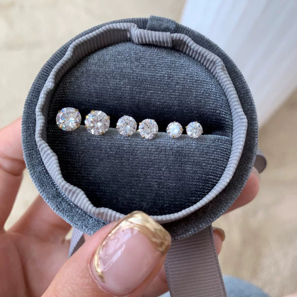 Wholesale Light Luxury Geometric 925 Sterling Silver Earrings With Zircon Inlay And Electroplating For Women