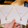 Wholesale Light Luxury Geometric Titanium Steel And Copper Electroplated Round Pendant Necklace For Women