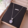 Wholesale Light Luxury Geometric Titanium Steel And Copper Electroplated Round Pendant Necklace For Women